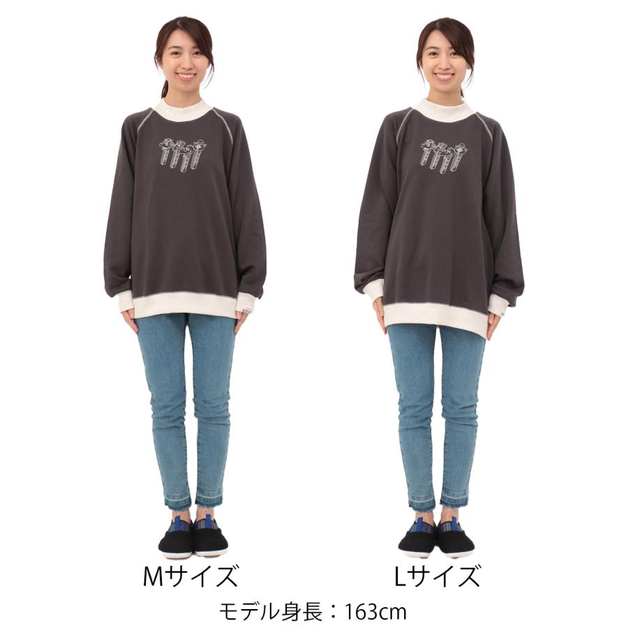 PEZ モックネックプルオーバー【WEB・一部店舗限定】／ 裏毛スウェット 刺繍 男女兼用 M L 秋冬 ゆったり トップス 長袖 レディース メンズ  lw 2715001-101