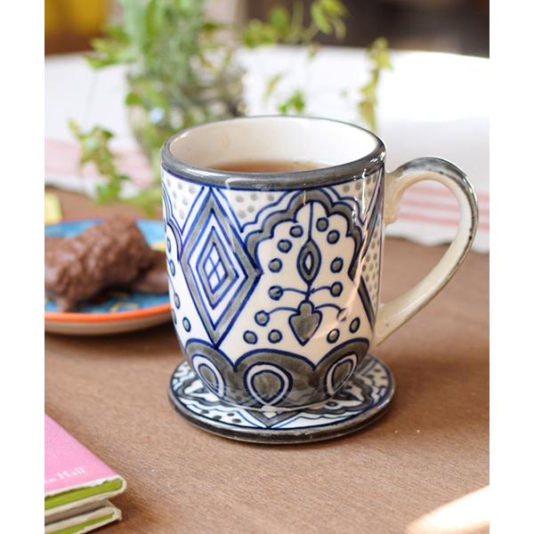 マグカップ コーヒーカップ ティーカップ 食器 キッチン用品 おしゃれ かわいい 手作り ハンドメイド インド フラワー タイル プリヤマグカップ チチカカ Yahoo ショッピング店 通販 Yahoo ショッピング