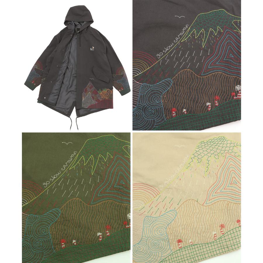 チチカカ go slow caravan ブロークンツイルパネル刺繍モッズ