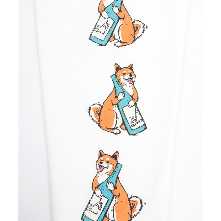 チチカカ（TITICACA） go slow caravan USAコットン柴犬と晩酌Tシャツ 