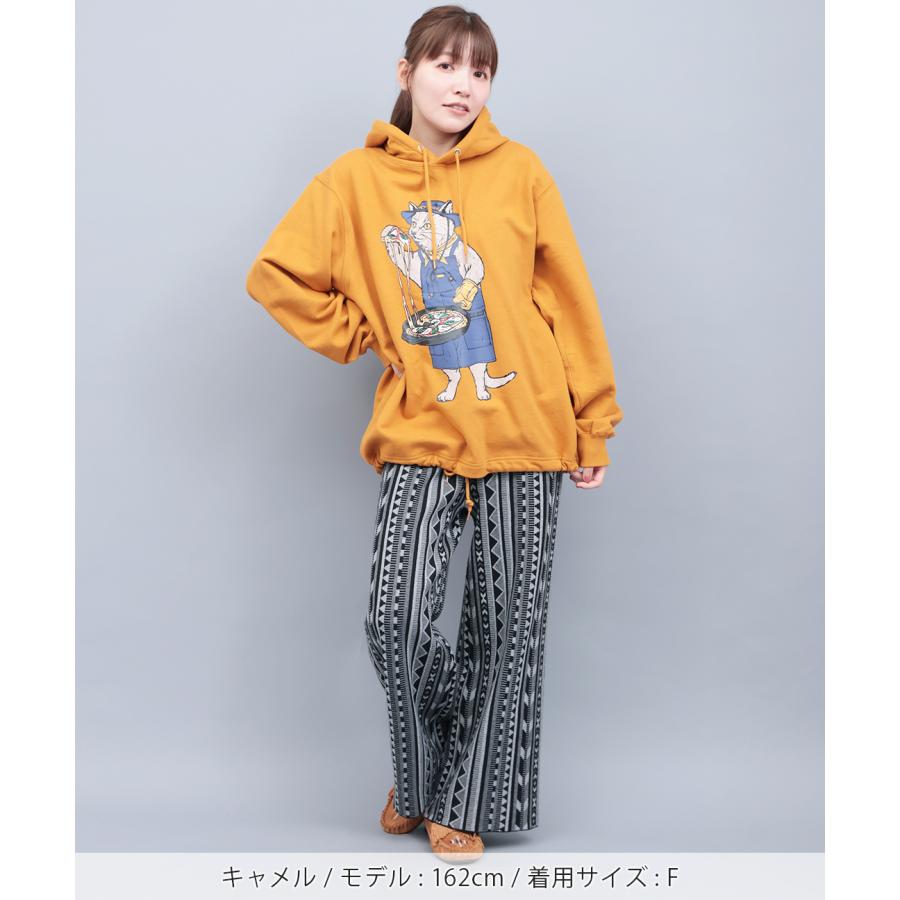 チチカカ（TITICACA） go slow caravan 裏毛スキレットピザ猫パーカー