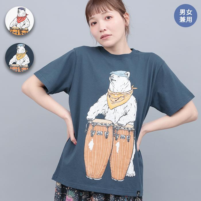 チチカカ（TITICACA） go slow caravan USAコットンコンガクマTシャツ