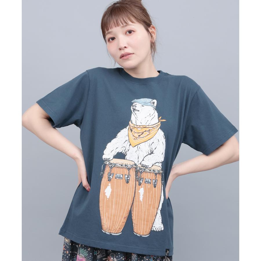 チチカカ（TITICACA） go slow caravan USAコットンコンガクマTシャツ