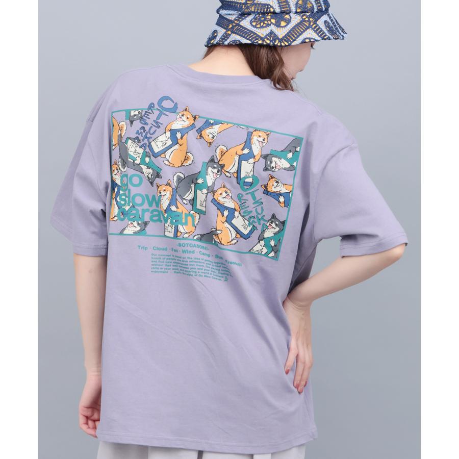 go slow caravan USAコットンスクエアロゴTシャツ ／ Tシャツ ティーシャツ トップス カットソー レディース 男女兼用 ユニセックス 春 夏 半袖 psの画像
