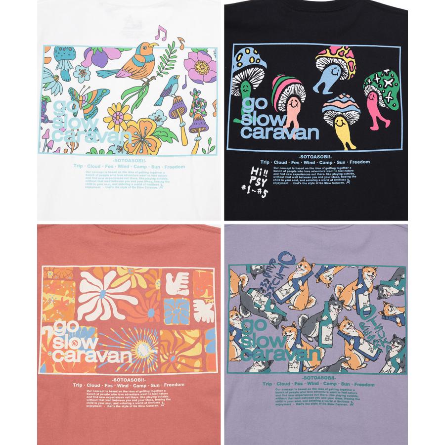 go slow caravan USAコットンスクエアロゴTシャツ ／ Tシャツ ティーシャツ トップス カットソー レディース 男女兼用 ユニセックス 春 夏 半袖 psの画像