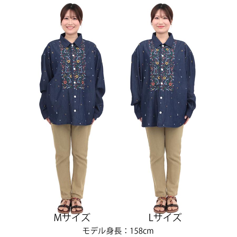 チチカカ（TITICACA） go slow caravan ライトデニムパネル刺繍シャツ