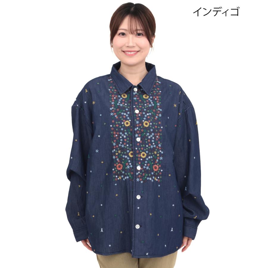 チチカカ（TITICACA） go slow caravan ライトデニムパネル刺繍シャツ
