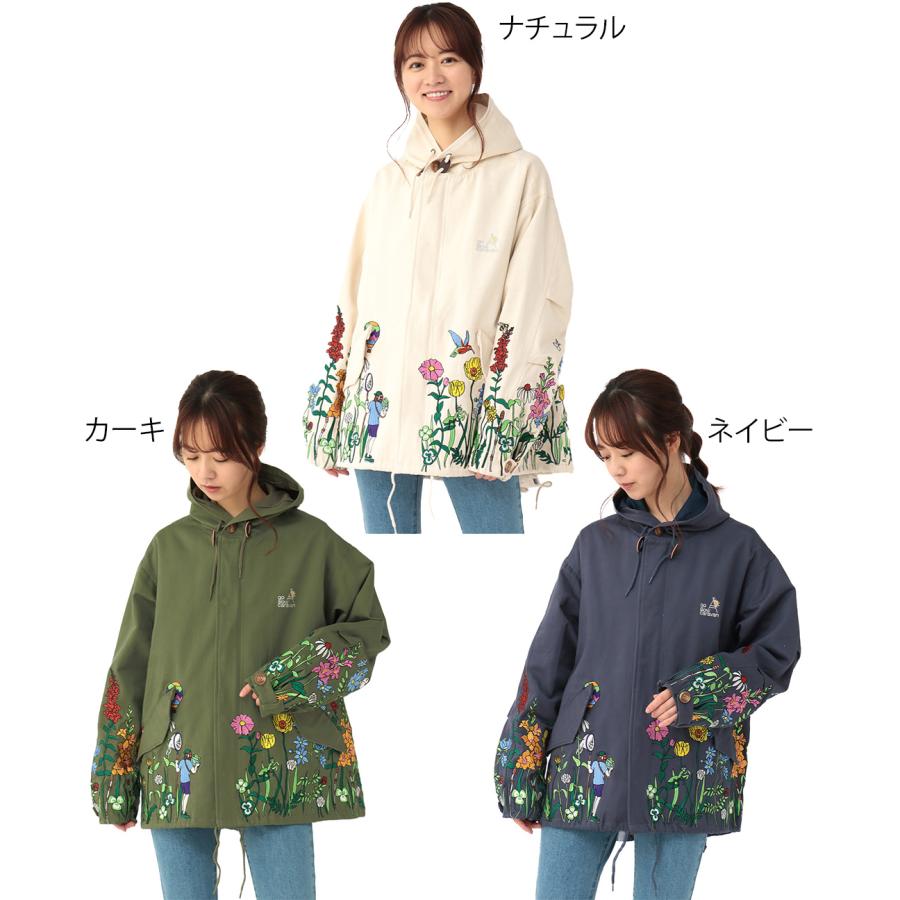チチカカ go slow caravan スラブサテンパネル刺繍モッズコート チチカカ go slow caravan スラブサテンパネル刺繍モッズコート