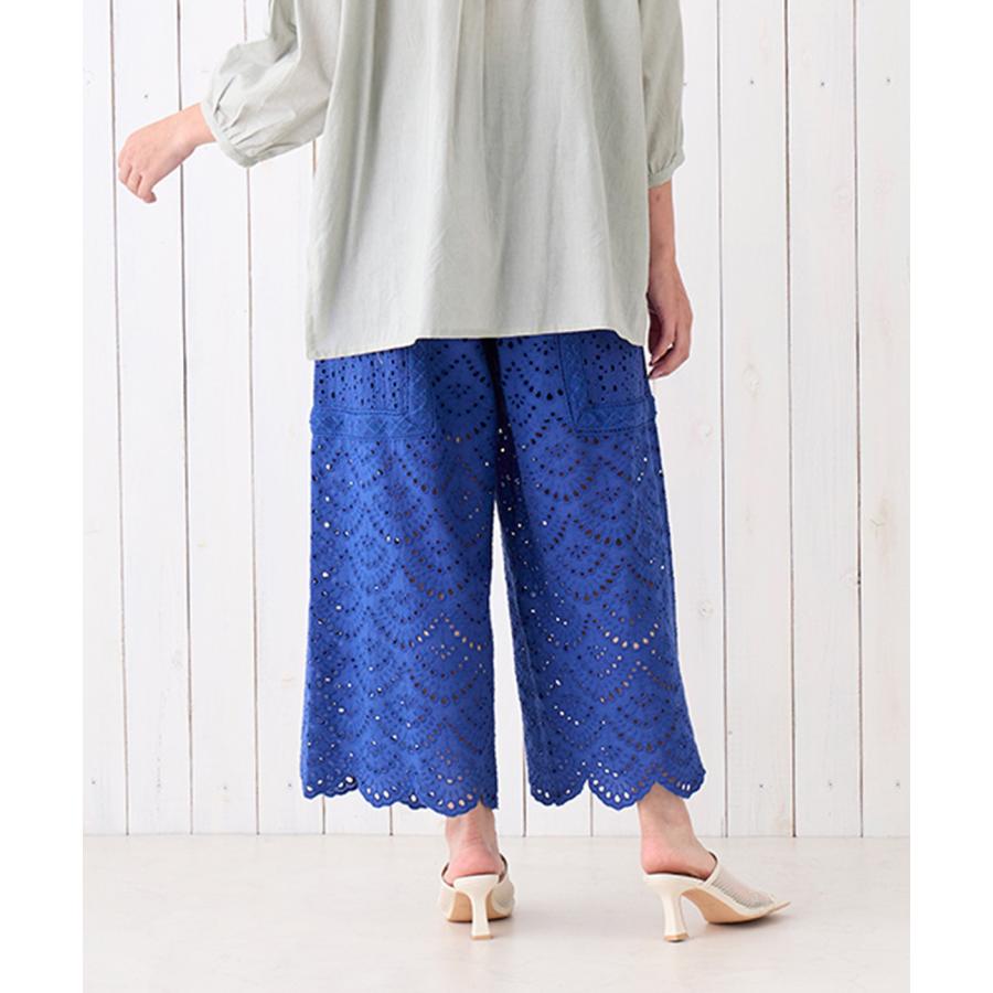 Shanti Shanti リカーモパンツ【WEB限定】 ／ ワイドパンツ レディース 春 夏 透け感 レディース ウエストゴム 裏地あり 紐 調節可能 綿100％ セットアップ os_11