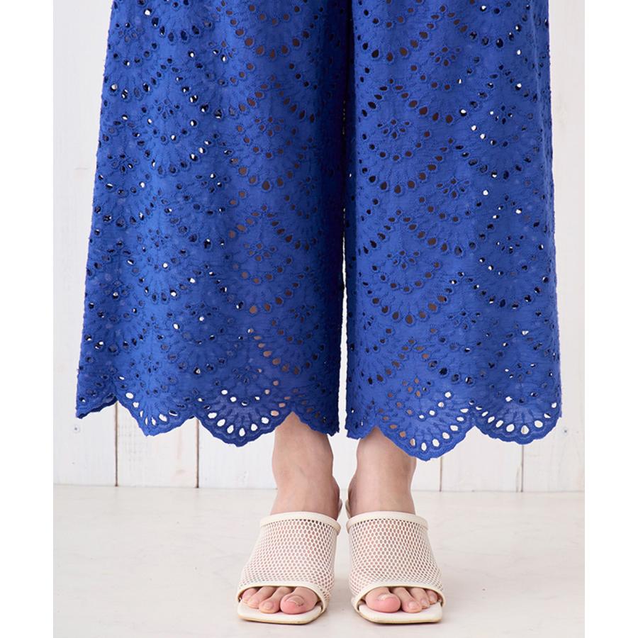 Shanti Shanti リカーモパンツ【WEB限定】 ／ ワイドパンツ レディース 春 夏 透け感 レディース ウエストゴム 裏地あり 紐 調節可能 綿100％ セットアップ os_14