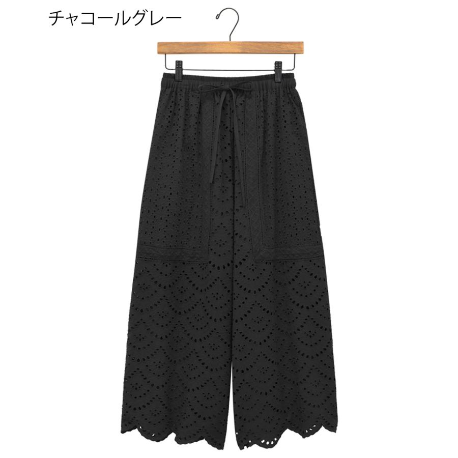 Shanti Shanti リカーモパンツ【WEB限定】 ／ ワイドパンツ レディース 春 夏 透け感 レディース ウエストゴム 裏地あり 紐 調節可能 綿100％ セットアップ os_15
