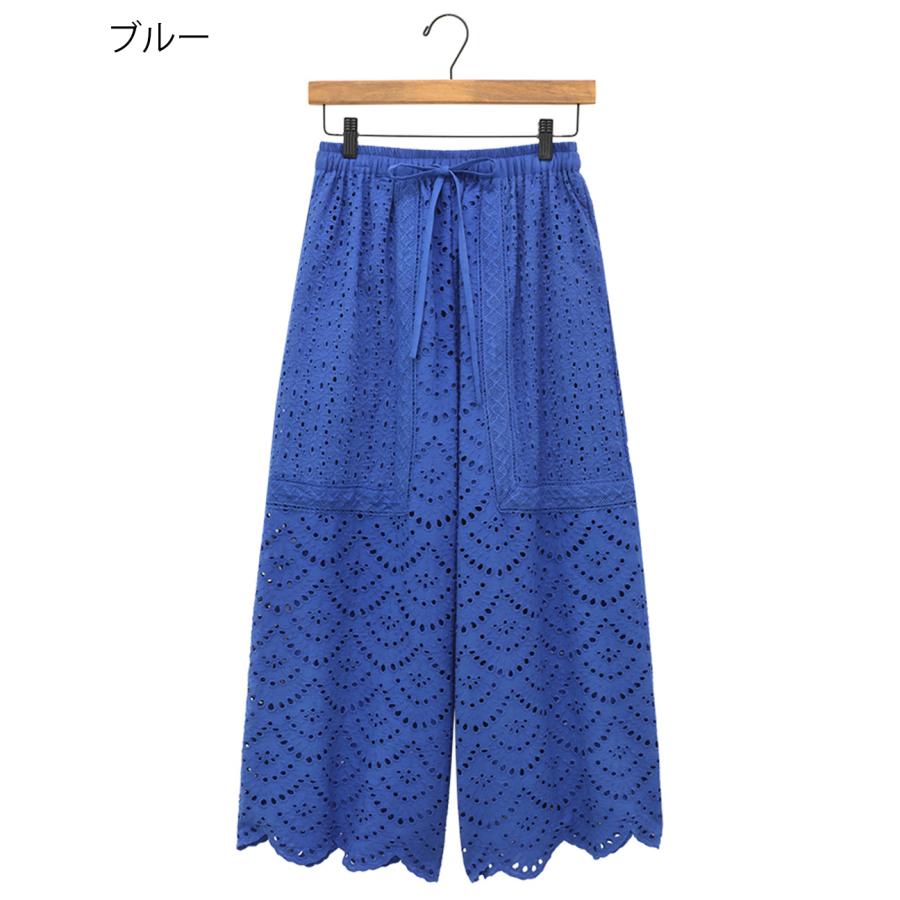 Shanti Shanti リカーモパンツ【WEB限定】 ／ ワイドパンツ レディース 春 夏 透け感 レディース ウエストゴム 裏地あり 紐 調節可能 綿100％ セットアップ os_16
