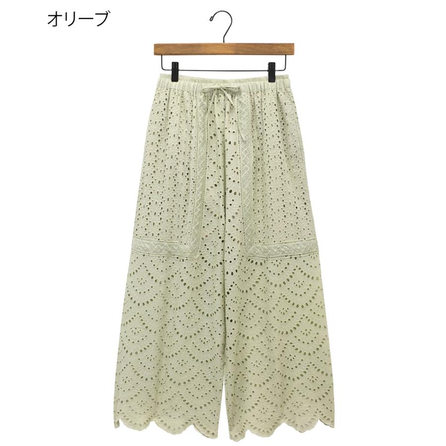 Shanti Shanti リカーモパンツ【WEB限定】 ／ ワイドパンツ レディース 春 夏 透け感 レディース ウエストゴム 裏地あり 紐 調節可能 綿100％ セットアップ os_17