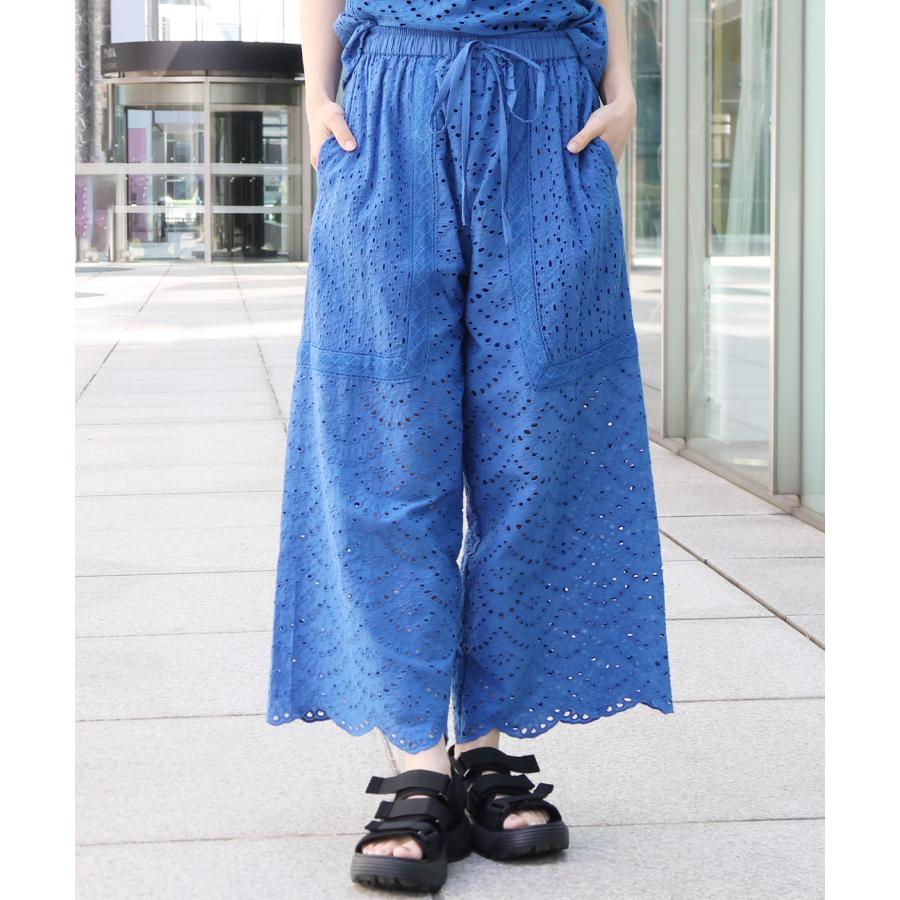 Shanti Shanti リカーモパンツ【WEB限定】 ／ ワイドパンツ レディース 春 夏 透け感 レディース ウエストゴム 裏地あり 紐 調節可能 綿100％ セットアップ os_1
