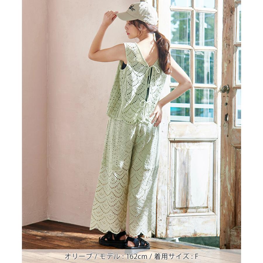 Shanti Shanti リカーモパンツ【WEB限定】 ／ ワイドパンツ レディース 春 夏 透け感 レディース ウエストゴム 裏地あり 紐 調節可能 綿100％ セットアップ os_7