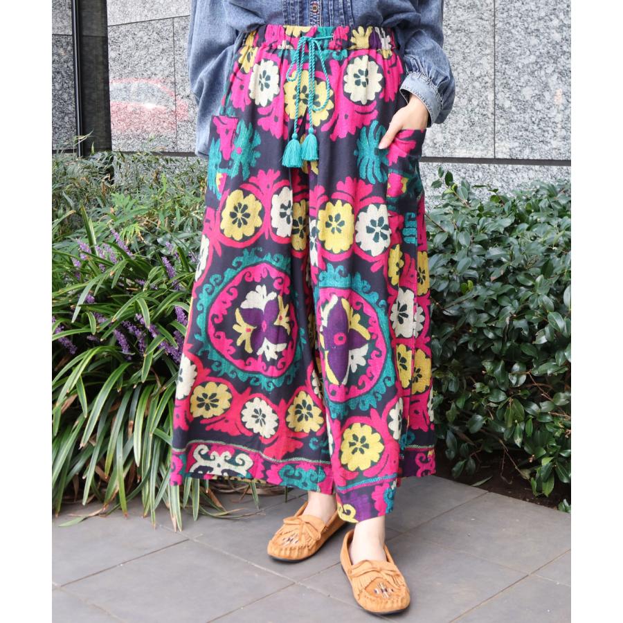 pokijpcee 花柄刺繍 スザニパンツ チチカカ（TITICACA） Shanti Shanti スザニプリントパンツ【WEB限定