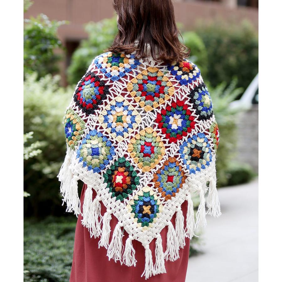 チチカカ（TITICACA） ポンチョ ニット クロシェ編み ウール100