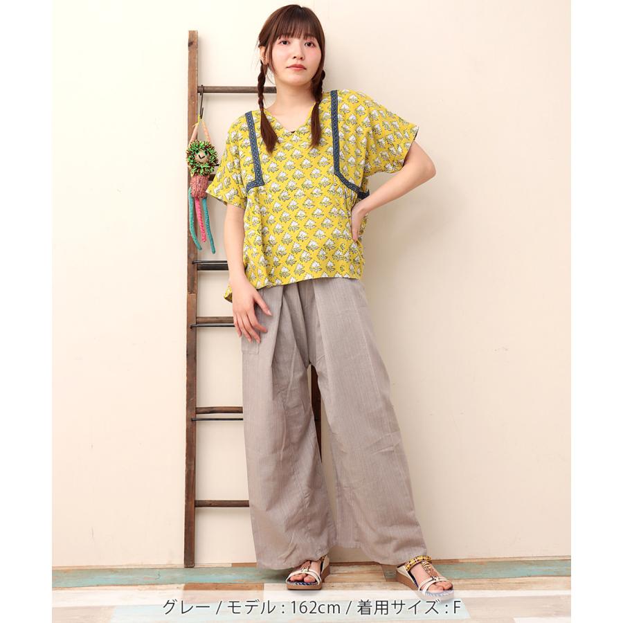 Shanti Shanti リラクシングタイパンツ【WEB限定】 ／ ワイドパンツ ズボン ボトムス レディース 春 夏 ロング ゆったり 涼しい 個性的 調節可能 ns｜titicaca-y｜14