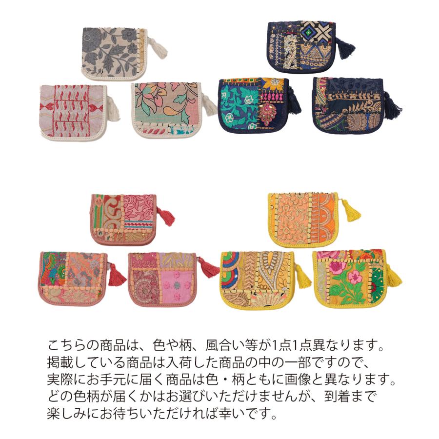 カンバディアパッチミニウォレットB【WEB限定】 ／ 財布 カードケース コインケース レディース パッチワーク 刺繍 ファスナー かわいい lw ecs13122001124｜titicaca-y｜16