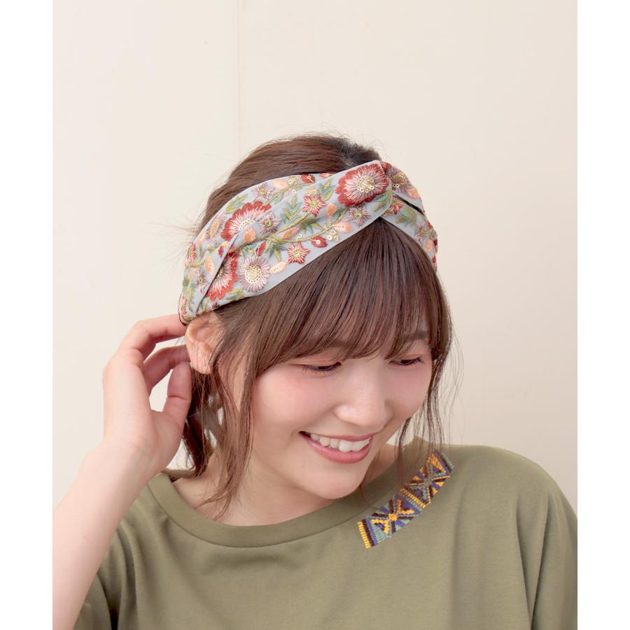 チチカカ（TITICACA） インド刺繍リボンツイストヘアバンド【WEB限定