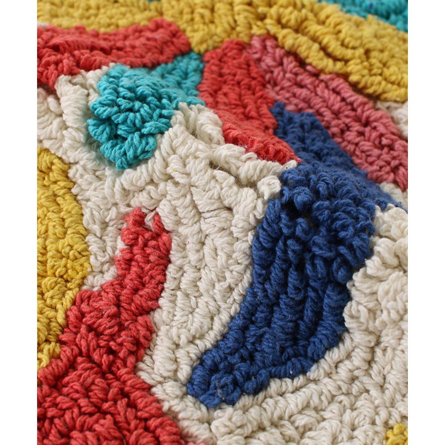 クリスマスカラー❣️カラフル　マルチマット　玄関マット　座布団　手編み(^_^) クリスマスカラー❣️カラフルマルチマット玄関マット座布団