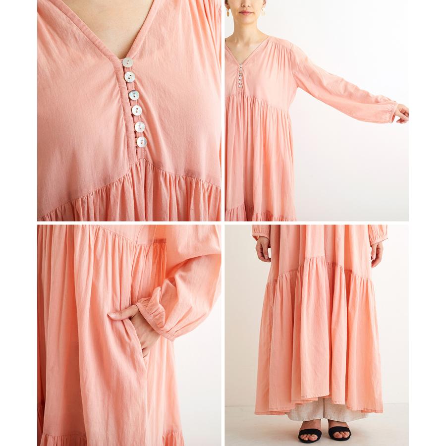 [9/15まで]kitta 草木染め　茜色　ワンピース ドレス　チュニック チチカカ Shanti 草木染ワンピース【WEB限定】 ／ ロング