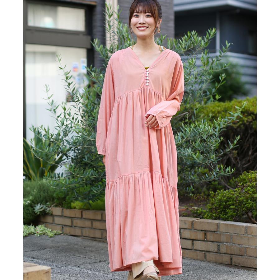 [9/15まで]kitta 草木染め　茜色　ワンピース ドレス　チュニック チチカカ Shanti 草木染ワンピース【WEB限定】 ／ ロング