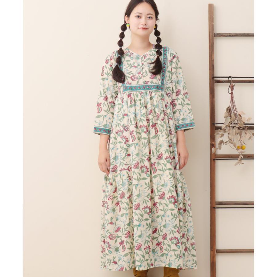 チチカカ Shanti ブロックプリントディンティ ワンピース【WEB