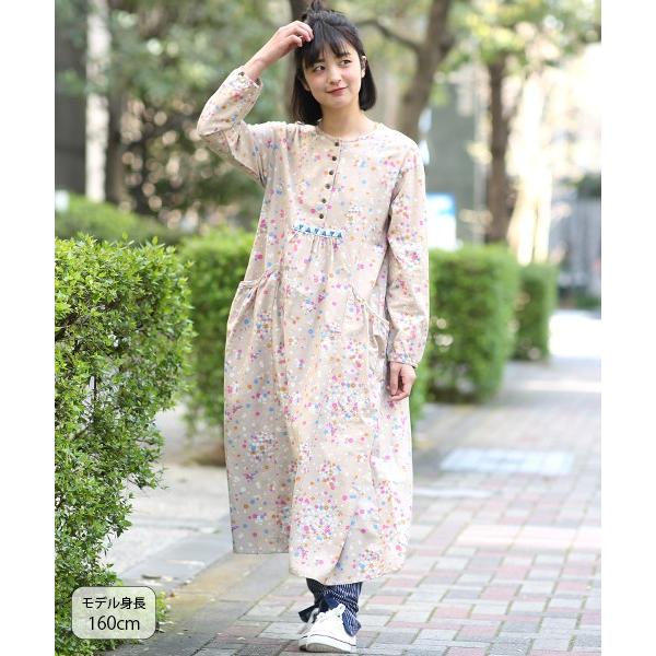 ロングワンピース ワンピース レディース 春 夏 薄手 長袖 春服 ミモレ丈 花柄 小花柄 総柄 鳥 コットン 綿 ゆったり フラワーバードワンピース Jscbb105 チチカカ Paypayモール店 通販 Paypayモール