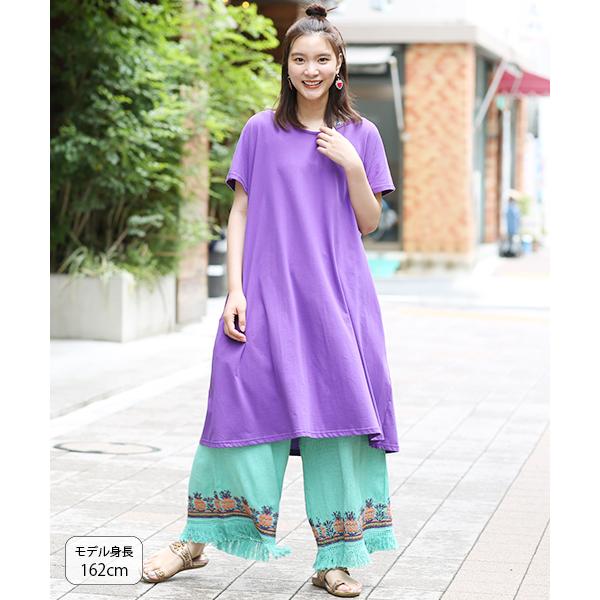 ワンピース レディース 春 夏 チュニック 膝丈 薄手 半袖 タイダイ染め 無地 カットソー クロシェ かぎ針編み タイダイカラフルクロシェ ワンピース Jsicc173 チチカカ Paypayモール店 通販 Paypayモール