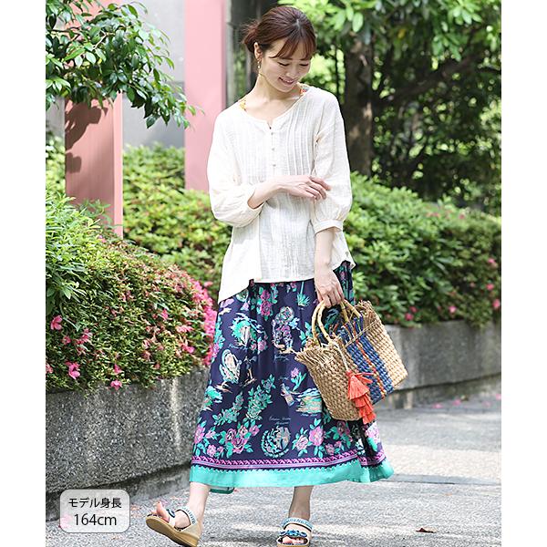 プルオーバー ブラウス トップス レディース 春 夏 薄手 長袖 Aライン 綿100 コットン ヘンリーネック ガーゼ スラブガーゼタック プルオーバー Jsjcc250 チチカカ Paypayモール店 通販 Paypayモール