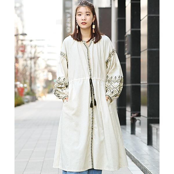 チチカカ ガウンワンピース ロングワンピース 羽織もの レディース 秋  