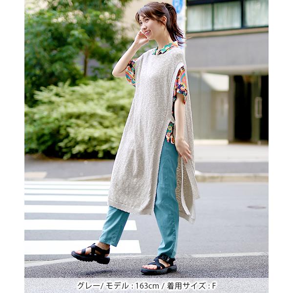 チチカカ（TITICACA） ロングベスト ジレ レディース 春 夏 綿100