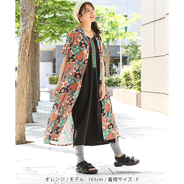 シャツワンピース 羽織もの レディース 春 夏 半袖 オープンカラー レトロ 総柄 ボタニカル フラワー ペイズリー エスニックアロハシャツワンピース Kscbd313 チチカカ Paypayモール店 通販 Paypayモール