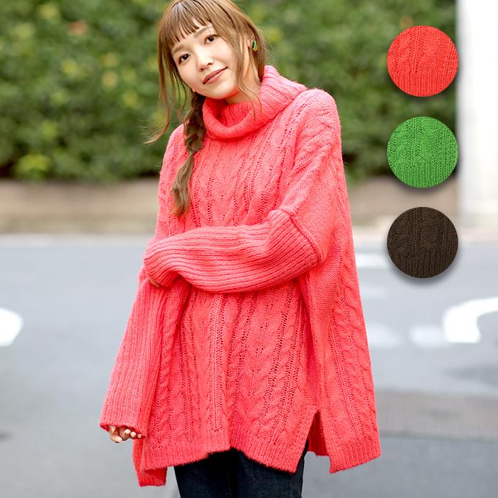 ニットプルオーバー セーター トップス レディース 秋 冬 長袖 ハイネック タートルネック ケーブル編み モヘア ケーブルニットプルオーバー Kwcbc1 チチカカ Paypayモール店 通販 Paypayモール