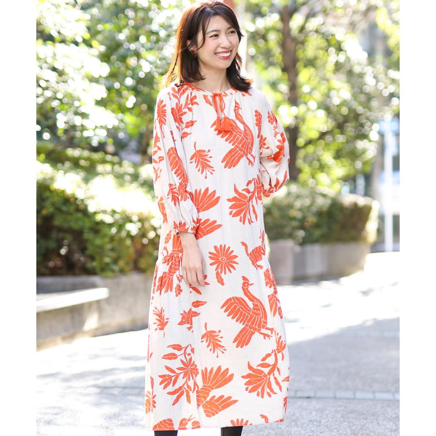 チチカカ ワンピース レディース 秋 冬 長袖 ボリューム袖