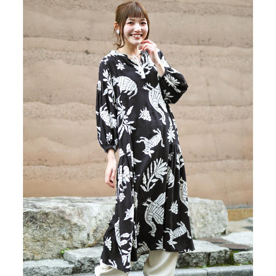 チチカカ ワンピース レディース 秋 冬 長袖 ボリューム袖