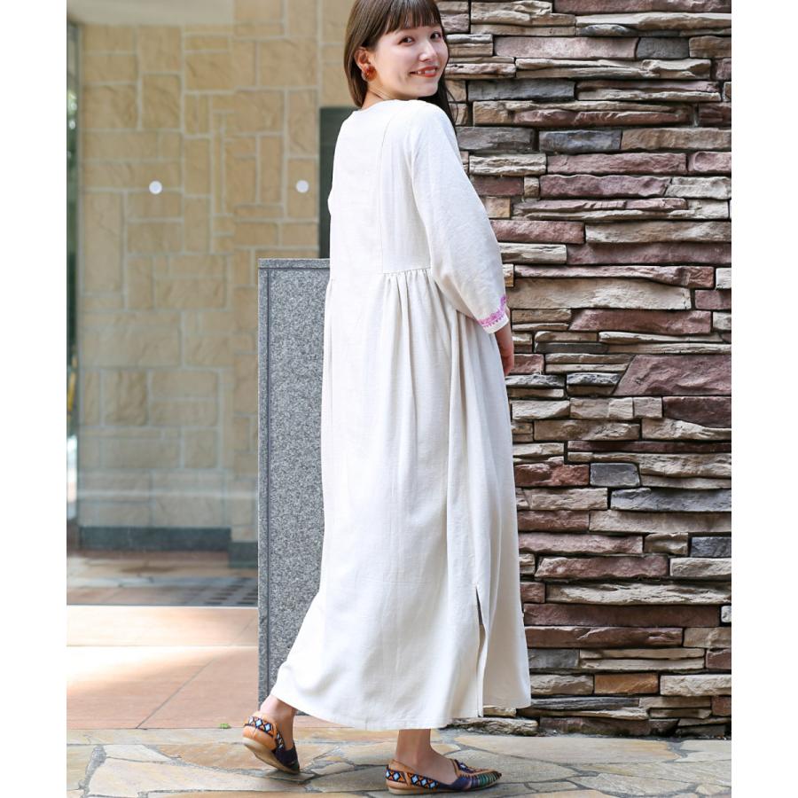 チチカカ ロングワンピース レディース 春 夏 半端袖 七分袖 チチカカ ロングワンピース レディース 春 夏 半端袖 七分袖