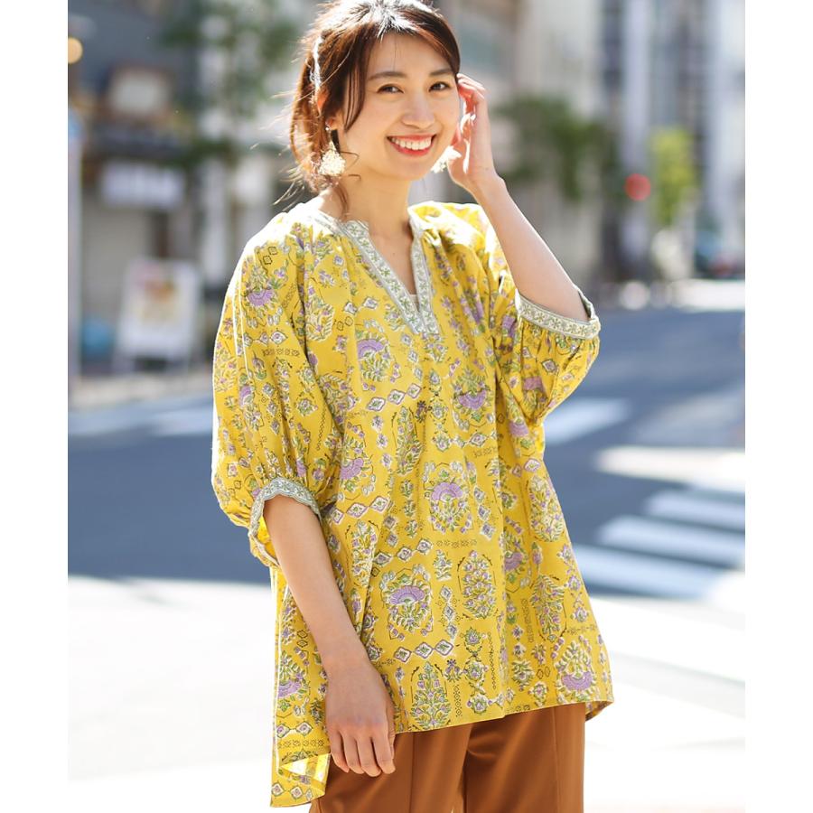 チチカカ（TITICACA） ブラウス トップス レディース 春 夏 五分袖 綿