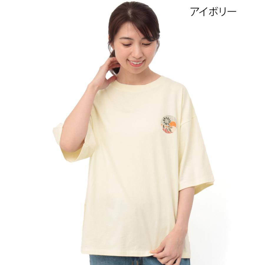 Tシャツ  ビッグTシャツ ティーシャツ トップス レディース 春 夏 半袖 半端袖 シンプル クルーネック 綿100％ コットン HANGAペイントTシャツ lsjbc149｜titicaca-y｜11