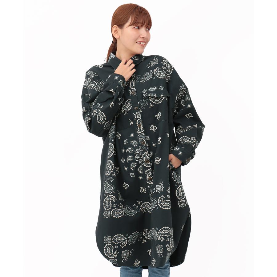 Jane Hunter 70s シャツワンピース ペイズリー ボタニカル ブルー Jane Hunter 70s シャツワンピース ペイズリー ボタニカル