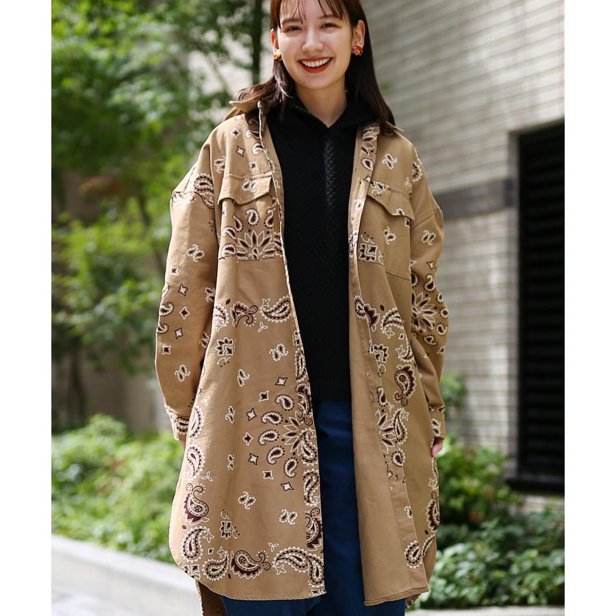 チチカカ シャツワンピース ロングシャツ ゆったり ペイズリー柄