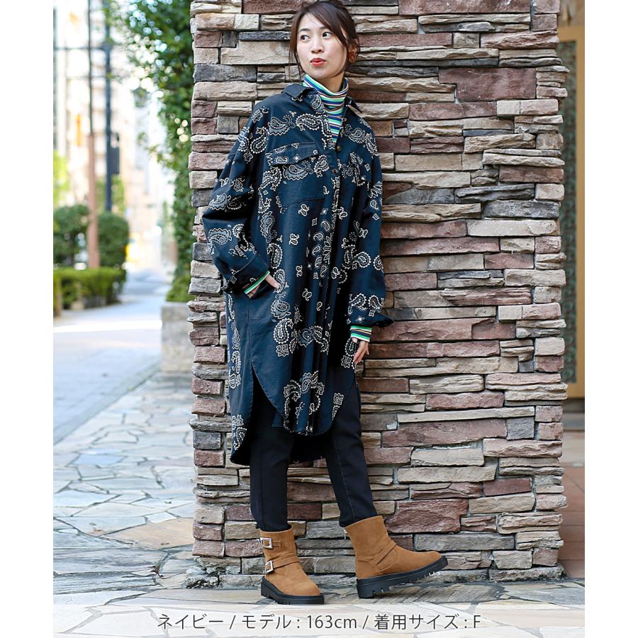 チチカカ シャツワンピース ロングシャツ ゆったり ペイズリー柄 チチカカ シャツワンピース ロングシャツ ゆったり ペイズリー柄