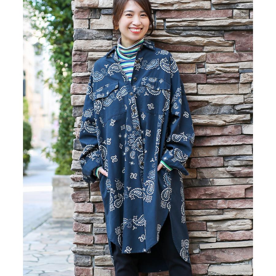 ☆美品【Babaghuriババグーリ】ペイズリー柄長袖トップス/シャツワンピース ☆美品【Babaghuriババグーリ】ペイズリー柄長袖トップス/シャツ