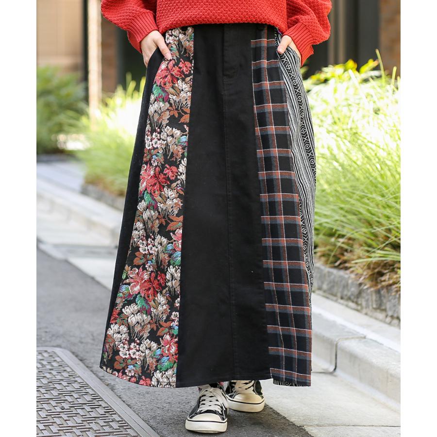 マリーンセル パッチワークスカート-