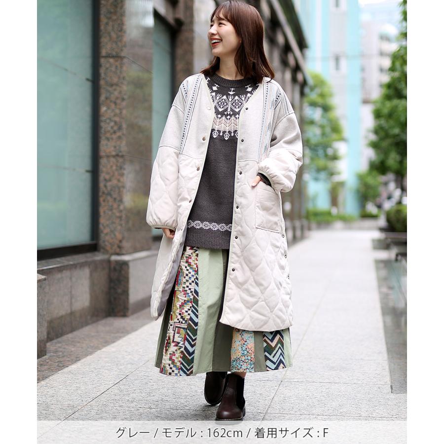 etsinta キルティング切り替えコート CIAOPANIC TYPY｜etsintaファー切替ノーカラーキルティングコート