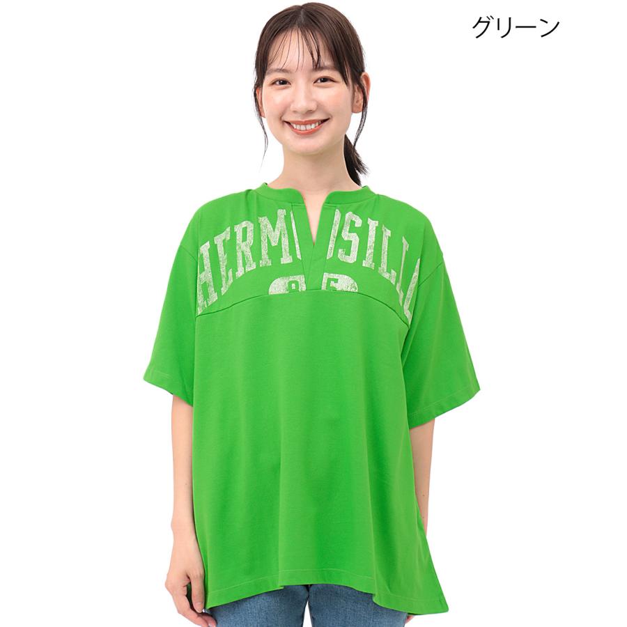 チュニック Tシャツ ティーシャツ トップス カットソー プルオーバー レディース 春 夏 半袖 プリント シンプル カジュアル ロゴデザインチュニック lwjba010｜titicaca-y｜11