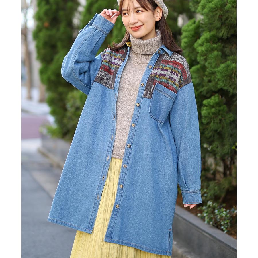 チチカカ（TITICACA） シャツワンピース デニム ゆったり 膝丈