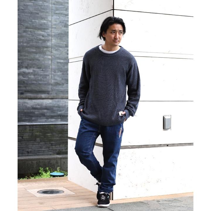 ニットプルオーバー メンズ 夏 春 ニット プルオーバー トップス シンプル 無地 白 紺 リブ M L リブステッチニットプルオーバー Misjbb608 チチカカ Paypayモール店 通販 Paypayモール