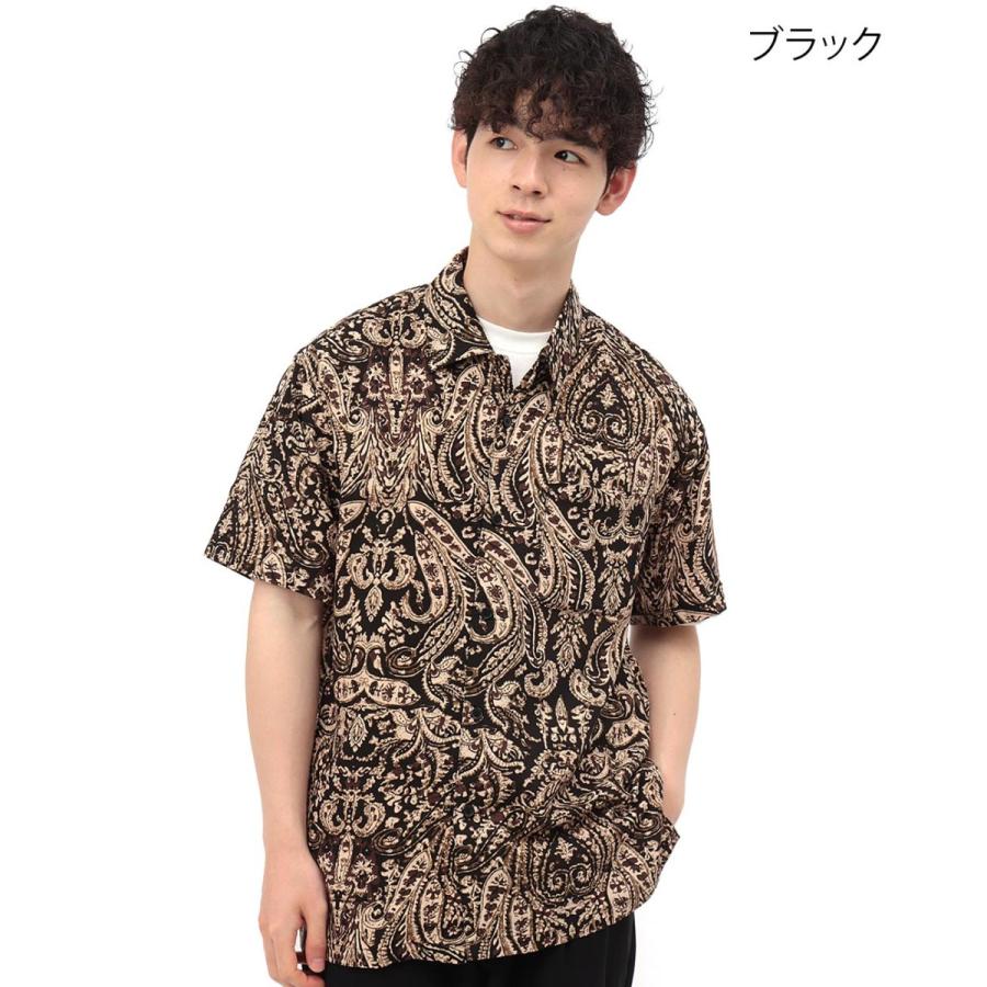 金*一様 AMIRI ペイズリー柄 アロハシャツ